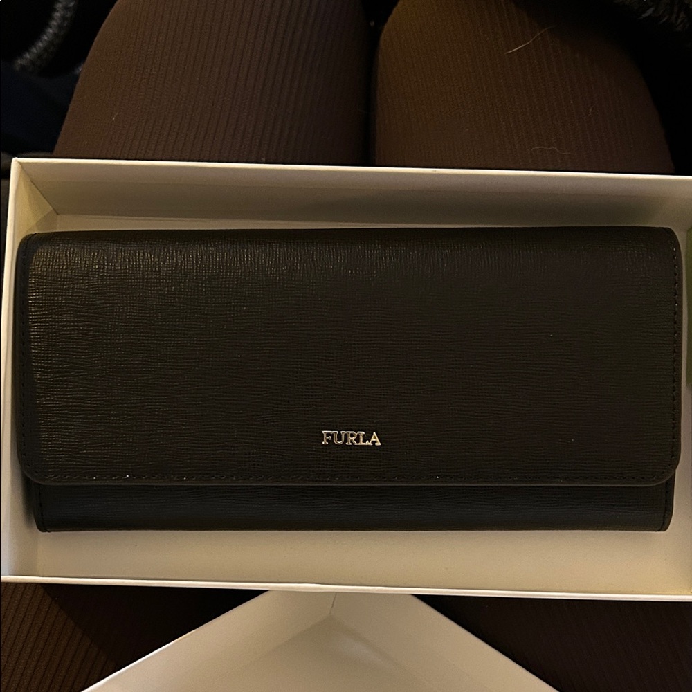 New Furla Black Wallet in Box with Dust Bag